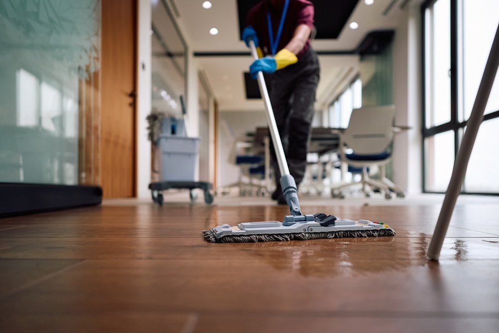 Commercial workspace after a scheduled cleaning
